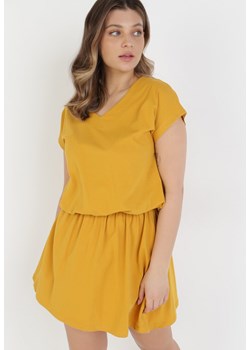 Żółta Sukienka Harphephine ze sklepu Born2be Odzież w kategorii Sukienki - zdjęcie 108690986
