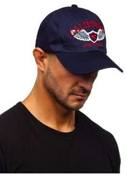 Granatowa czapka z daszkiem Denley CZ41 ze sklepu Denley w kategorii Czapki z daszkiem męskie - zdjęcie 108773327