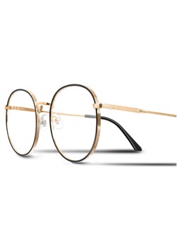 Lenonki okulary z filtrem zerówki z ANTYREFLEKSEM złoto-czarne 2525 ze sklepu Stylion w kategorii Okulary korekcyjne damskie - zdjęcie 108774487