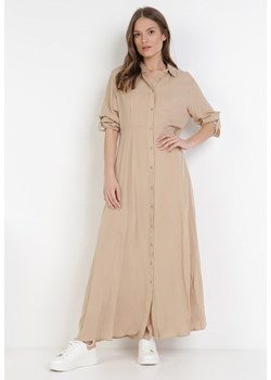 Beżowa Sukienka Controllable ze sklepu Born2be Odzież w kategorii Sukienki - zdjęcie 108877357