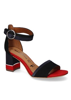 Sandały Tamaris 1-28379-26 Czarno/Czerwone zamsz ze sklepu Arturo-obuwie w kategorii Sandały damskie - zdjęcie 108895568