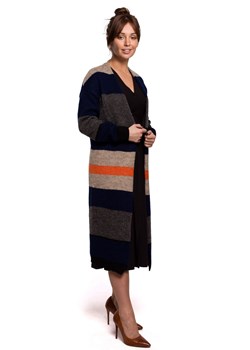 BK055 Kardigan w pasy - model 2 ze sklepu Świat Bielizny w kategorii Swetry damskie - zdjęcie 108949507