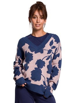 BK056 Sweter w kwiaty - model 2 ze sklepu Świat Bielizny w kategorii Swetry damskie - zdjęcie 108949517