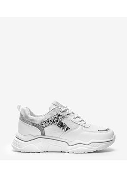 Białe sneakersy z motywem skóry węża Anika ze sklepu gemre w kategorii Buty sportowe damskie - zdjęcie 109011328