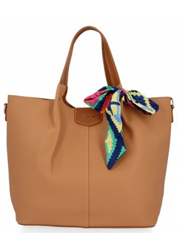 Uniwersalna Torebka Damska Shopper Bag z kosmetyczką firmy David Jones Ruda (kolory) ze sklepu PaniTorbalska w kategorii Torby Shopper bag - zdjęcie 109066809