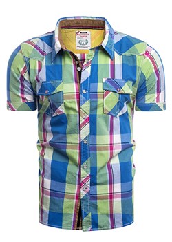 Koszula męska AL63 zielona ze sklepu Risardi w kategorii Koszule męskie - zdjęcie 109680787