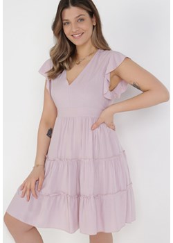 Liliowa Sukienka Callirea ze sklepu Born2be Odzież w kategorii Sukienki - zdjęcie 109831936