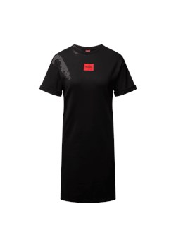 Hugo Boss sukienka czarna z krótkimi rękawami mini 