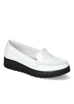 Mokasyny Lemar 10118 Białe Naplak lakier ze sklepu Arturo-obuwie w kategorii Mokasyny damskie - zdjęcie 110064859