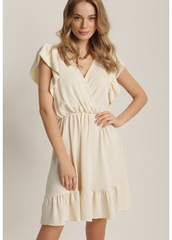 Jasnobeżowa Sukienka Silixie ze sklepu Renee odzież w kategorii Sukienki - zdjęcie 110281856