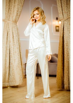 KOMPLET RAWA satyna ecru ze sklepu Świat Bielizny w kategorii Piżamy damskie - zdjęcie 110289839