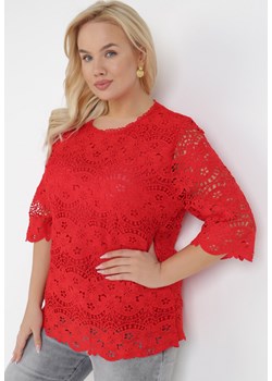 Czerwona Bluzka Aeleosis ze sklepu Born2be Odzież w kategorii Bluzki damskie - zdjęcie 110434128