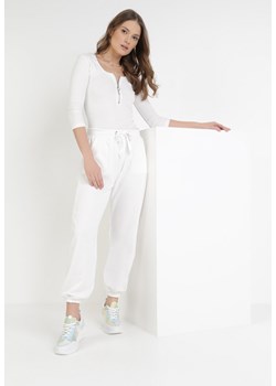Białe Spodnie Dresowe Peshyphe ze sklepu Born2be Odzież w kategorii Spodnie damskie - zdjęcie 110436457