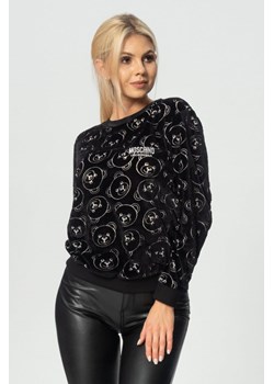 MOSCHINO UNDERWEAR - aksamitna, czarna bluza damska ze sklepu outfit.pl w kategorii Bluzy damskie - zdjęcie 110514669