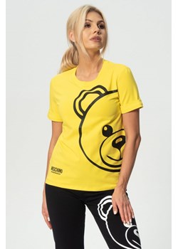 MOSCHINO UNDERWEAR - żółty t-shirt z czarnym misiem ze sklepu outfit.pl w kategorii Bluzki damskie - zdjęcie 110514679
