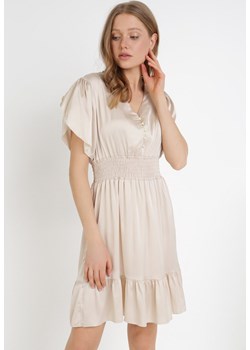 Beżowa Sukienka Daphniphe ze sklepu Born2be Odzież w kategorii Sukienki - zdjęcie 110519867