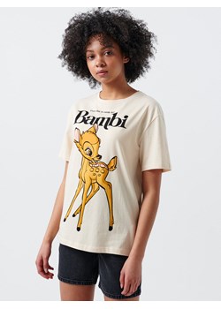 Cropp - Koszulka Bambi - kremowy ze sklepu Cropp w kategorii Bluzki damskie - zdjęcie 110671377