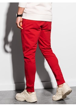 Spodnie męskie dresowe joggery P952 - czerwone ze sklepu ombre w kategorii Spodnie męskie - zdjęcie 111091175