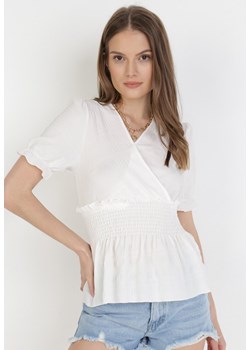 Biała Bluzka Naipeia ze sklepu Born2be Odzież w kategorii Bluzki damskie - zdjęcie 111279208