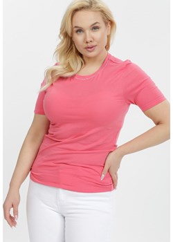 Ciemnoróżowy T-shirt Amathephine ze sklepu Born2be Odzież w kategorii Bluzki damskie - zdjęcie 111783266