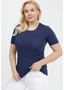 Granatowy T-shirt Akisistae ze sklepu Born2be Odzież w kategorii Bluzki damskie - zdjęcie 111783286