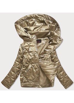 Metaliczna kurtka damska z kapturem złota (2021-01) ze sklepu goodlookin.pl w kategorii Kurtki damskie - zdjęcie 111859348