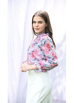 Koszula w kwiaty CLARA BLUE ze sklepu Justmelove w kategorii Bluzki damskie - zdjęcie 111931417