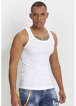 Biała Koszulka Psalosi ze sklepu Born2be Odzież w kategorii Podkoszulki męskie - zdjęcie 112011089