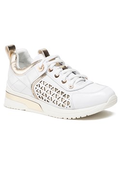 Eva Longoria buty sportowe damskie sneakersy wiązane białe na wiosnę 