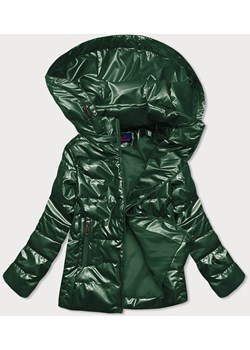 Pikowana błyszcząca kurtka damska zielona (2021-04big) ze sklepu goodlookin.pl w kategorii Kurtki damskie - zdjęcie 112729639