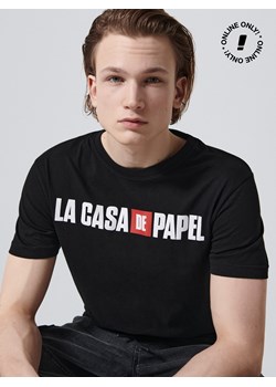 Cropp - Koszulka z nadrukiem La Casa de Papel - czarny ze sklepu Cropp w kategorii T-shirty męskie - zdjęcie 112906627