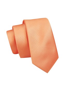 Wąski Krawat, Pomarańczowy Śledź Męski, 5 cm, w Drobny Prążek, Jednokolorowy -Angelo di Monti KRADM1828 ze sklepu JegoSzafa.pl w kategorii Krawaty - zdjęcie 113462407