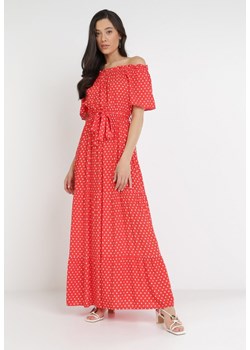 Czerwona Sukienka Paphophi ze sklepu Born2be Odzież w kategorii Sukienki - zdjęcie 113482119