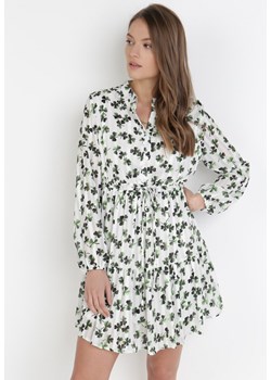 Biało-Zielona Sukienka Ophiaxaura ze sklepu Born2be Odzież w kategorii Sukienki - zdjęcie 113661708