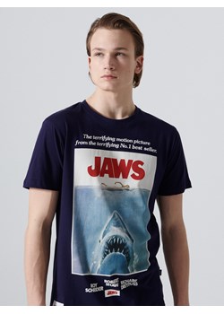 Cropp - Koszulka Jaws - granatowy ze sklepu Cropp w kategorii T-shirty męskie - zdjęcie 113709646