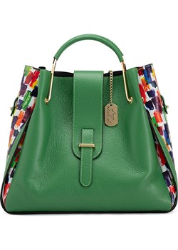 Skórzana torebka "Ana" w kolorze zielonym - 38 x 32 x 13 cm ze sklepu Limango Polska w kategorii Torby Shopper bag - zdjęcie 113783088
