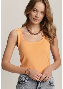 Bluzka damska pomarańczowy Renee z okrągłym dekoltem 