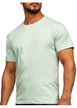 Jasnomiętowy bawełniany T-shirt męski bez nadruku Bolf 192397 ze sklepu Denley w kategorii T-shirty męskie - zdjęcie 114046477