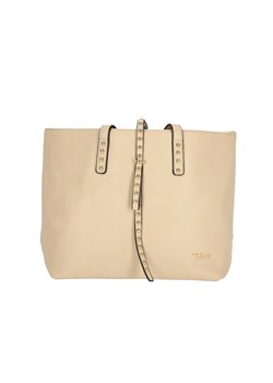 Beżowa torebka ozdobiona ćwiekami Verde ze sklepu Eye For Fashion w kategorii Torby Shopper bag - zdjęcie 114138099