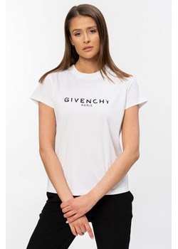 GIVENCHY - biały t-shirt damski z czarnym logo vintage ze sklepu outfit.pl w kategorii Bluzki damskie - zdjęcie 114166448