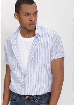 Biało-Niebieska Koszula Othriphi ze sklepu Born2be Odzież w kategorii Koszule męskie - zdjęcie 114251328