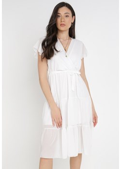 Biała Sukienka Charnil ze sklepu Born2be Odzież w kategorii Sukienki - zdjęcie 114516115