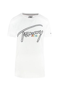 t-shirt damski tommy jeans dw0d06230 biały ze sklepu Royal Shop w kategorii Bluzki damskie - zdjęcie 114595279