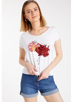 Bluzka z kolorowym flamingiem ze sklepu MONNARI w kategorii Bluzki damskie - zdjęcie 114875885