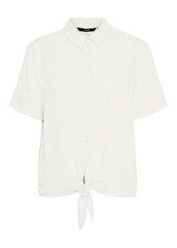 Biała koszula damska Vero Moda z wiskozy z kołnierzykiem na wiosnę 