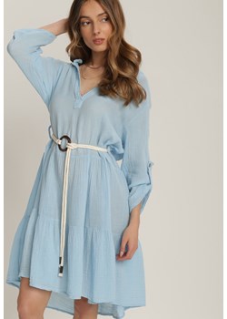 Niebieska Sukienka Z Paskiem Kimokea ze sklepu Renee odzież w kategorii Sukienki - zdjęcie 114967826