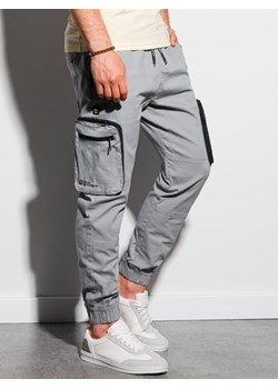 Spodnie męskie joggery P960 - szare ze sklepu ombre w kategorii Spodnie męskie - zdjęcie 114968246