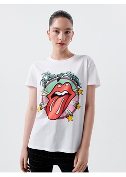 Cropp - Koszulka The Rolling Stones - biały ze sklepu Cropp w kategorii Bluzki damskie - zdjęcie 115008667