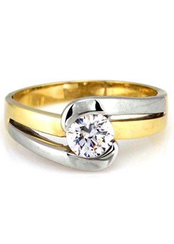 Złoty pierścionek 585z białym złotem cyrkonia 3,11 g ze sklepu LOVRIN w kategorii Pierścionki - zdjęcie 115348446