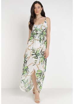 Biało-Zielona Sukienka Thialcia ze sklepu Born2be Odzież w kategorii Sukienki - zdjęcie 115412227